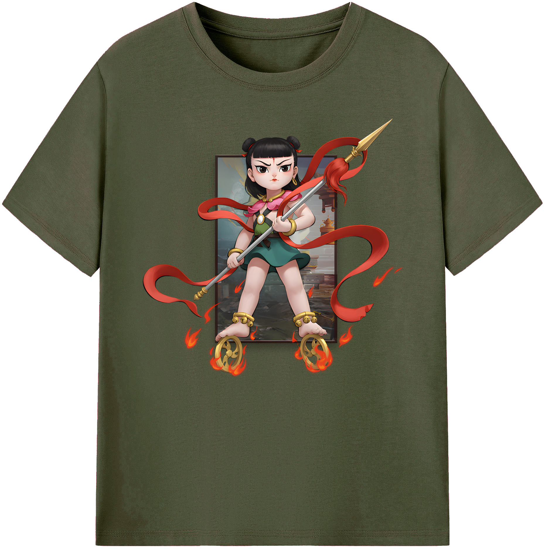（画像用） Ne Zha 2 ナタ 魔童の大暴れ 綿100％ メンズ半袖Tシャツ｜肌触りやわらか＆通気性